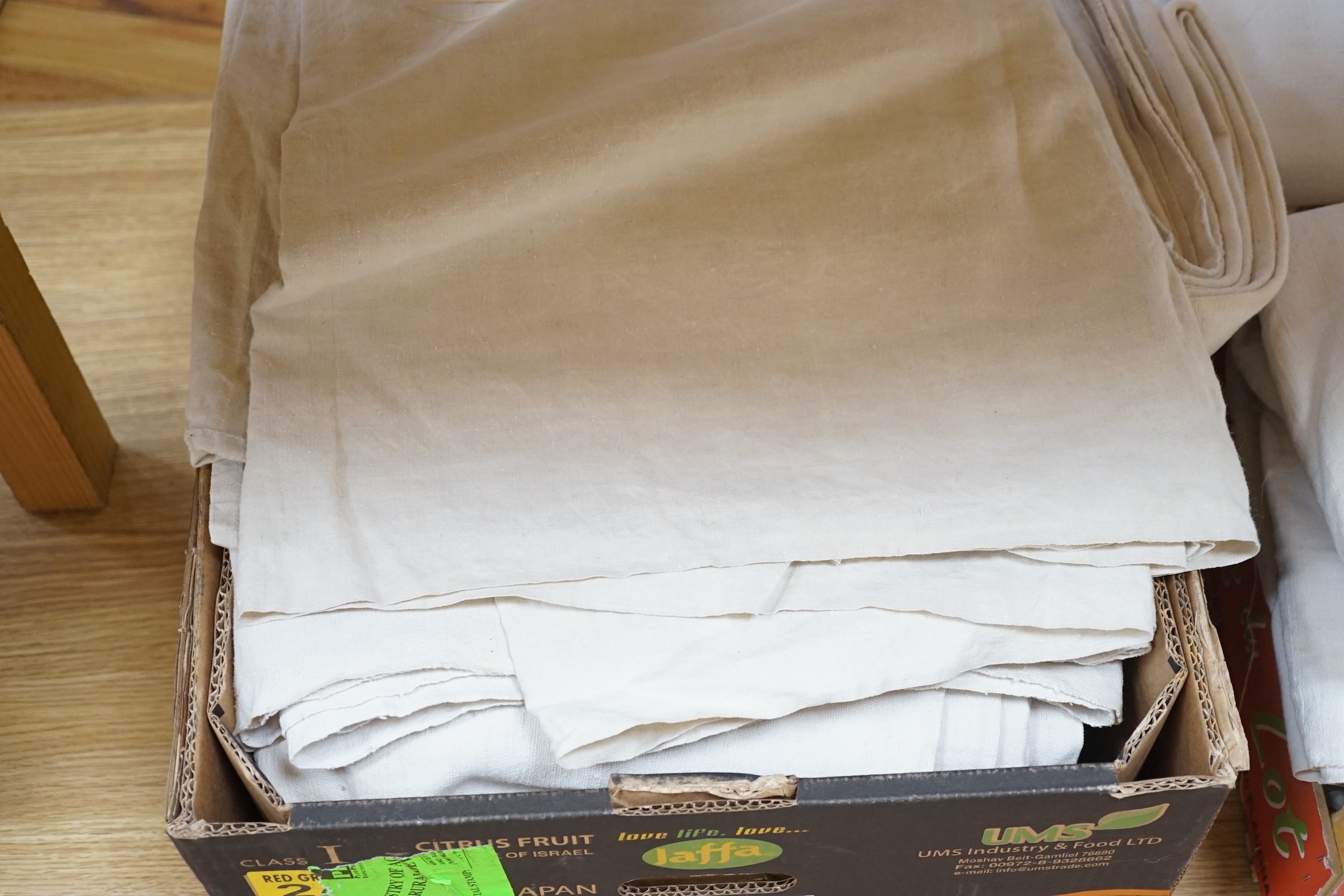 A large quantity of coarse French provincial linen sheets